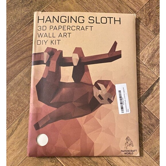 Papercraft World Hanging Sloth 3D Papercraft Animal Wall & Art Decor DIY Kit - Picture 1 of 8
